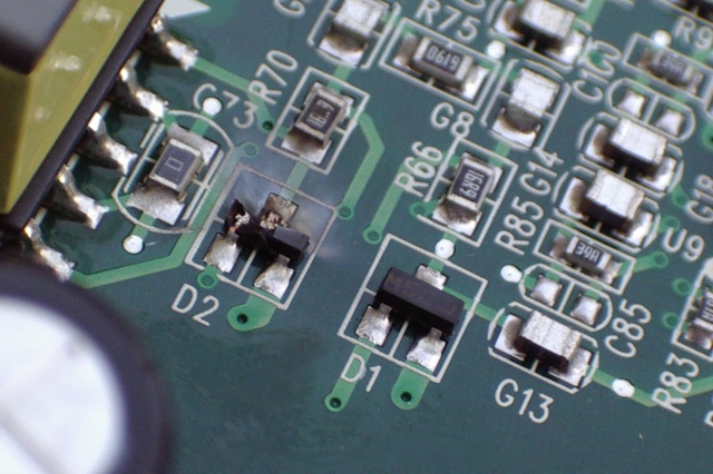 Lightning damaged circuit board